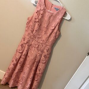 ANTONIO MELANI Dusty Rose Lace Midi Dress